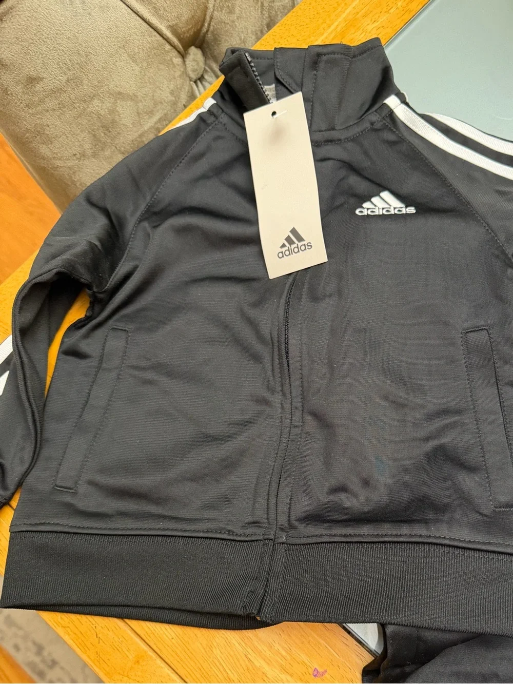 adidas Black Kids Sweatpants & Joggers with White 3-Stripes